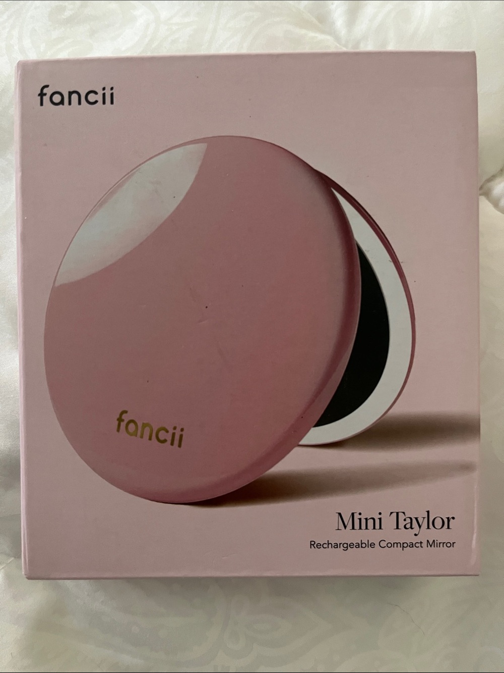 fancii Mini Taylor Rechargeable Compact Mirror - Blush Pink